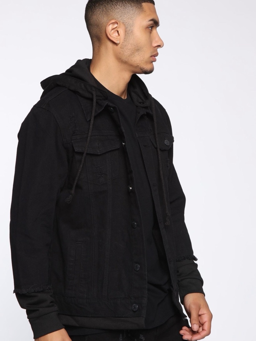Fashion Nova Men's Black Denim Jacket